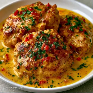 Creamy Chicken Thighs for 4 Servings Recipe Card