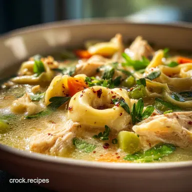 Easy Creamy Chicken Tortellini Soup in 20 Minutes Recipe Card