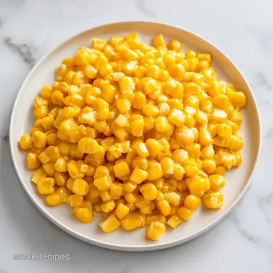 Creamy Crock Pot Corn for 8 Servings Recipe Card