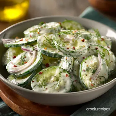 Cucumber Salad with Creamy Dill Sauce: Crisp, Tangy, and Never Watery Recipe Card