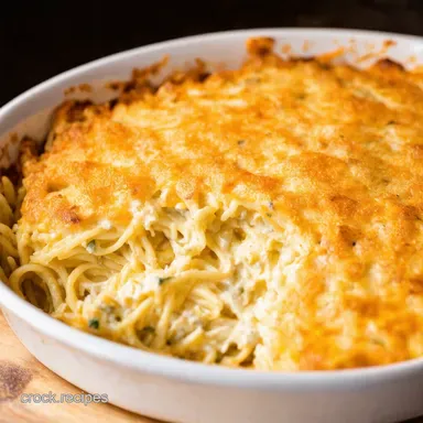 Baked Cream Cheese Spaghetti Casserole My GoTo Easy Dinner Recipe Card
