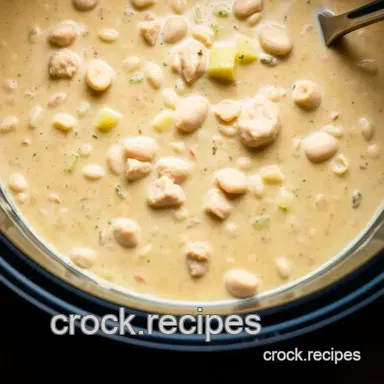 Creamy White Chicken Chili Crockpot Recipe: Easy Comfort Food Recipe Card