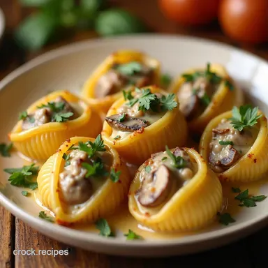 Creamy Garlic Mushroom Stuffed Shells Comfort Food Done Right Recipe Card