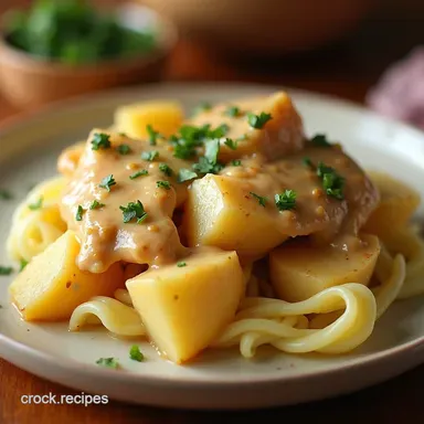 Creamy Slow Cooker Chicken Potatoes Easy Comfort Food Recipe Card