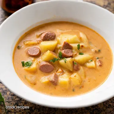 Creamy Italian Sausage Potato Soup Tuscan Comfort Recipe Card
