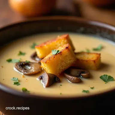 Velvety Creamy French Onion and Mushroom Soup Recipe Recipe Card