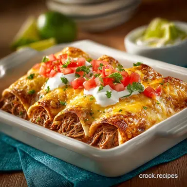 Creamy Roast Beef Enchiladas: Make Leftover Roast Beef Amazing Recipe Card