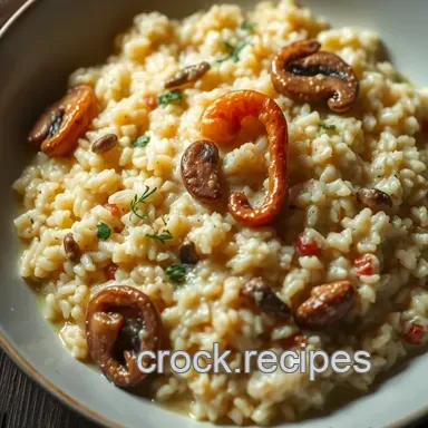 Creamy Seafood Mushroom Risotto: A Cozy Dinner Delight Recipe Card