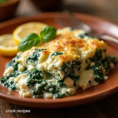 Creamy Spinach Casserole with Feta Greek Comfort Food Recipe Card