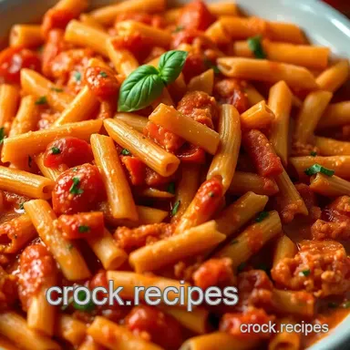 My Favorite Pasta Slow Cooker Recipes: Creamy Tomato Basil Delight Recipe Card