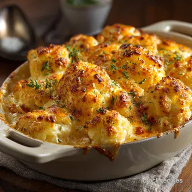 TwiceBaked Cauliflower: Ultimate Creamy, Cheesy Loaded Casserole Recipe Card