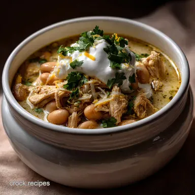 Creamy White Chicken Chili Slow Cooker: Velvety Fix Recipe Card
