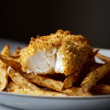Crispy air fried cod Recipe Fish Chips Reimagined Recipe Card