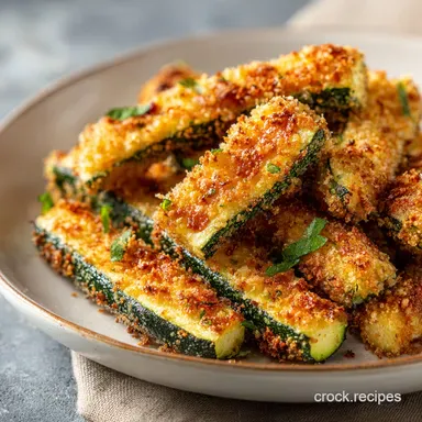 Air Fryer Zucchini Recipe Golden Crispy Parmesan Spears Recipe Card