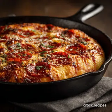 Cast Iron Skillet Pizza: Achieve Ultra-Crispy Pizzeria Crust Recipe Card