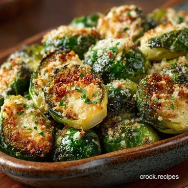 The Ultimate Crispy Garlic Parmesan Roasted Brussels Sprouts Recipe Card