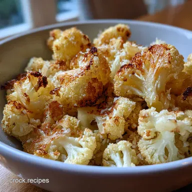 My Easy Garlic Parmesan Roasted Cauliflower The Crispy LowCarb Chip Replacement Recipe Card