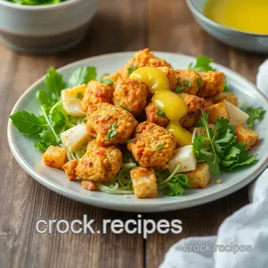 Ultimate Crispy Fried Chicken Salad with Zesty Lemon Dressing Recipe Card