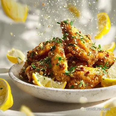 Crispy Lemon Garlic Wings Easy Spring Air Fryer Recipe Recipe Card