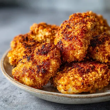 Oven Fried Chicken for 4 Servings: Crispy and Golden Crust Recipe Card