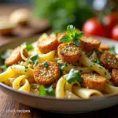 Sunshine Lemon Herb PlantBased Pasta Salad with Tofu Recipe Card