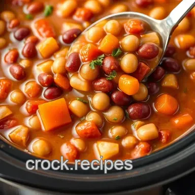 Crock Pot 15 Bean Soup - Cozy Comfort Food Recipe Card