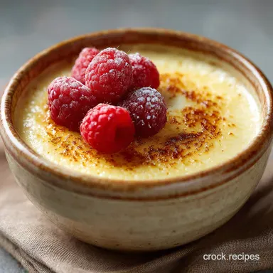 Crock Pot Baked Vanilla Custard Silky Creamy Effortless Slow Cooker Dessert