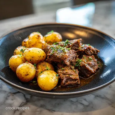 Crock Pot Meal with Beef and Potatoes for 6 Recipe Card