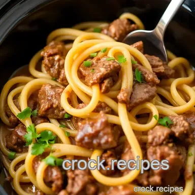 Crock Pot Beef & Noodles: Hearty Comfort Meal Recipe Card
