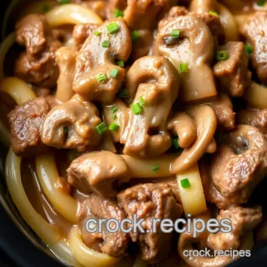 Crock Pot Beef Stroganoff: Comforting & Easy Recipe Card