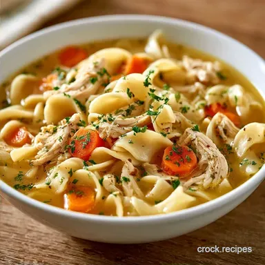 Crock Pot Chicken Noodle Soup with Thighs