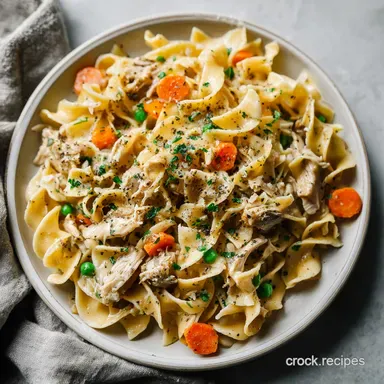 Good Gravy Crock Pot Chicken Noodles for 8 Servings