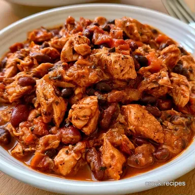 Crock Pot Chicken Taco Chili for 6 Recipe Card