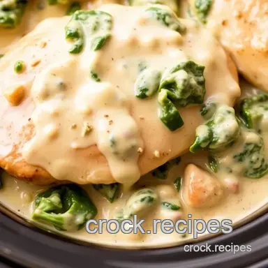 Crock Pot Chicken with Creamy Spinach Bliss Recipe Card