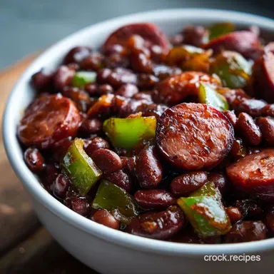 Crock Pot Cowboy BBQ Beans with Sausage
