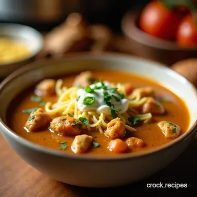 Comforting Crock Pot Green Enchilada Chicken Soup Easy Fiesta Recipe Card