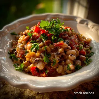 Crock Pot Hoppin John The Cagle: Velvety Slow Cooker Peas Recipe Card