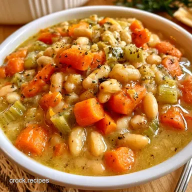 Crock Pot Vegetable Bean Soup for 8 Recipe Card
