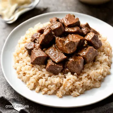 Crockpot Beef Tips Rice Easiest Comfort Food EVER