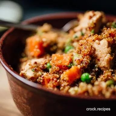 Easy Crockpot Recipes Healthy: Chicken & Quinoa Bowl Recipe Card