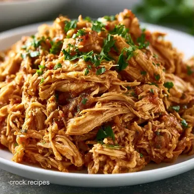 Crockpot Chicken Taco Meat with Salsa Recipe Card