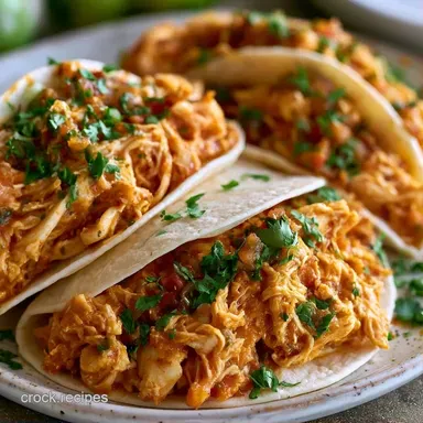 Crockpot Chicken Tacos for 8 Servings Recipe Card