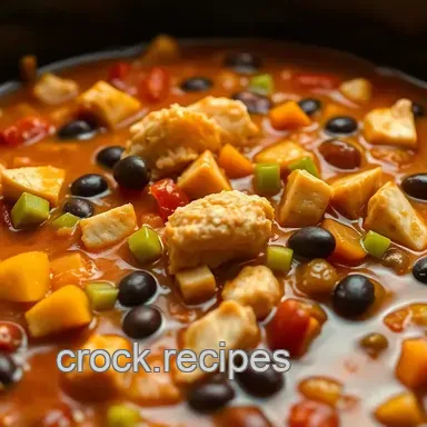 Easy Yummy Crockpot Meals: Chicken Tortilla Soup Fiesta! Recipe Card