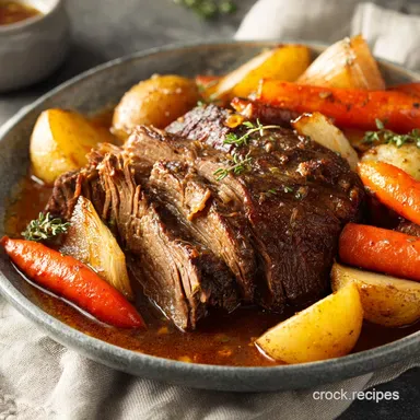 Ultimate Crockpot Chuck Roast for 6 Servings Recipe Card