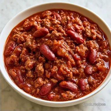 Crockpot Ground Beef Chili for 6 Servings