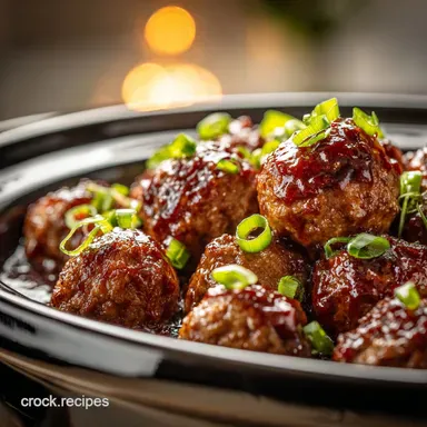 Sticky Easy Crockpot Honey Garlic Meatballs Recipe Set It and Forget It Recipe Card