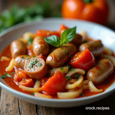 Crockpot Sausage and Peppers and Onions Family Favourite
