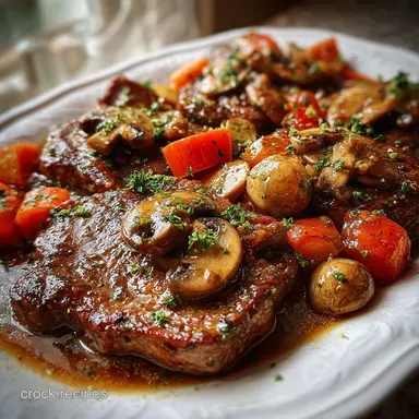 Crockpot Swiss Steak for 8 Hours Recipe Card