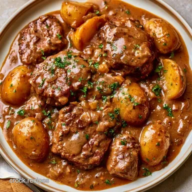 Cube Steak and Potatoes for 4 Servings Recipe Card