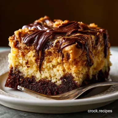 Keto Peanut Butter Earthquake Cake Decadent LowCarb Chocolate Swirl Recipe Card